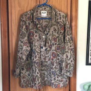 Flax floral button down shirt